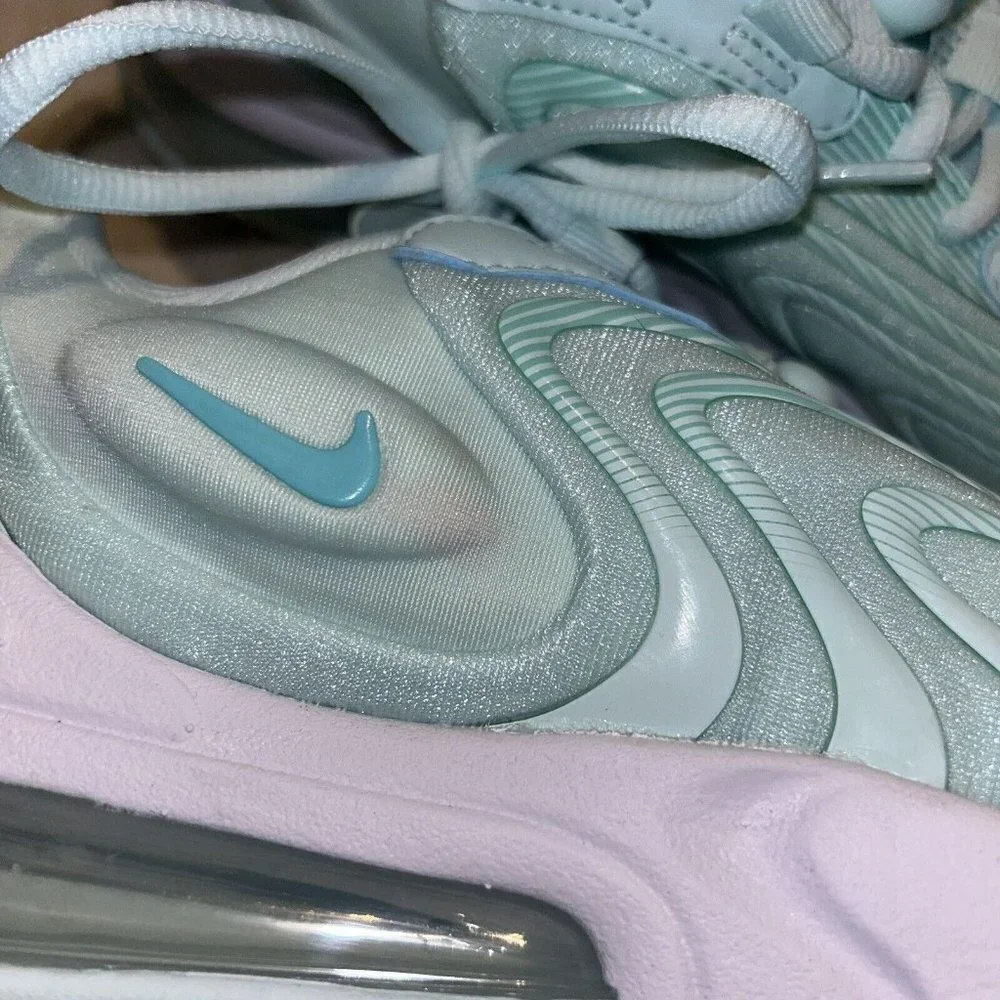 Nike Air Max 270 React ENG Teal White Athletic Lace Up Sneakers Women Size 7.5